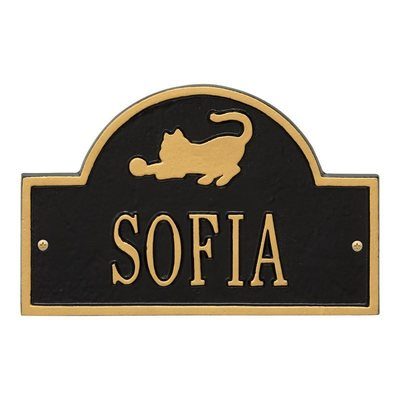 Kitten Pet Wall Black Dedication Plaque